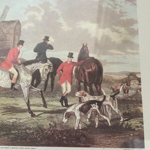 “The Meet” matted over plexiglass framed Vintage print hunting scene W Shayer